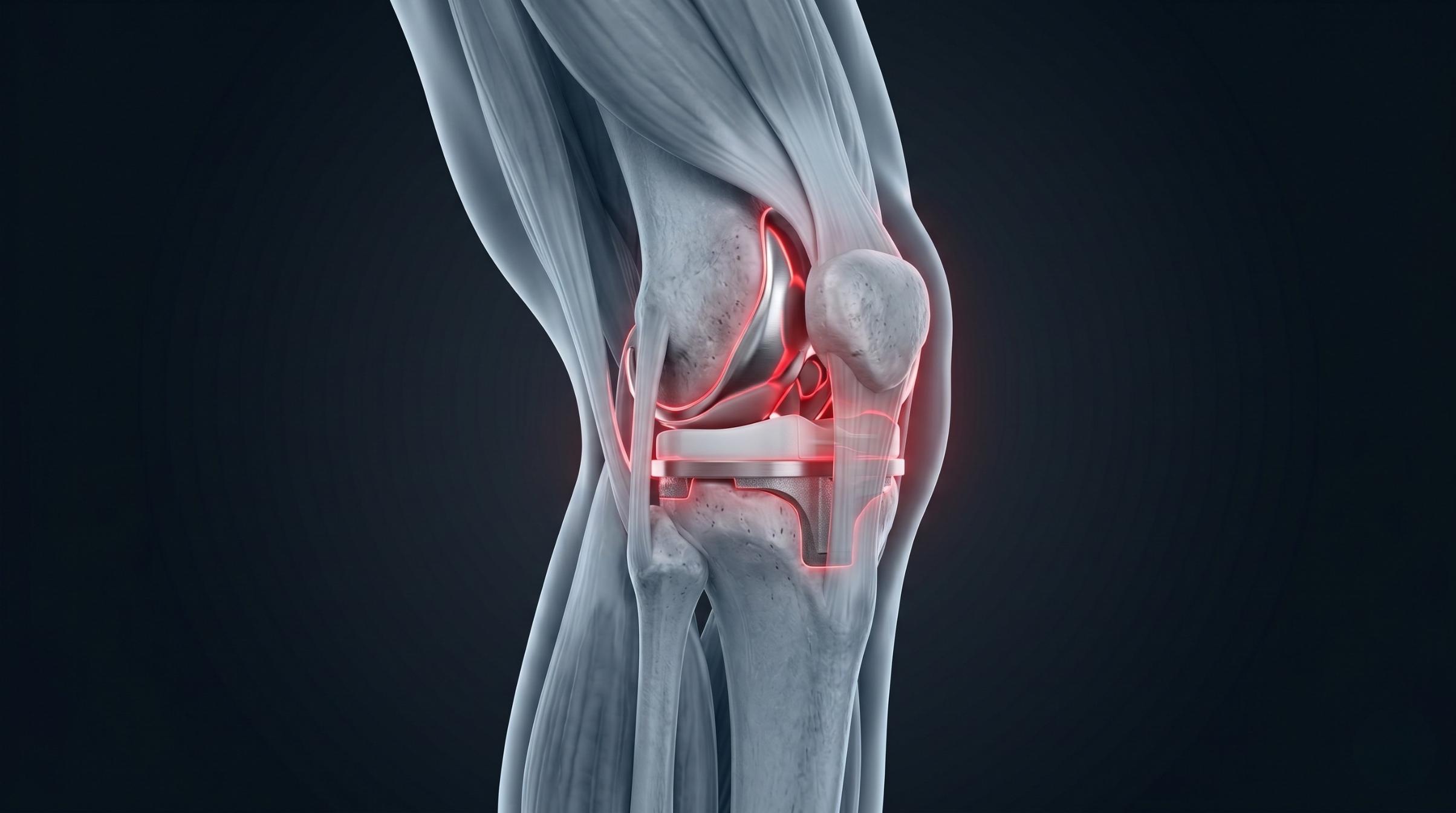 3D render of knee joint replacement implant